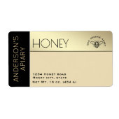 シンプル色エレガントブロックタイポグラフィ蜂蜜 ラベル (正面)