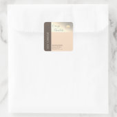 シンプル色エレガントブロックタイポグラフィ スクエアシール (バッグ)