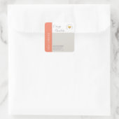 シンプル色エレガントブロックタイポグラフィ スクエアシール (バッグ)