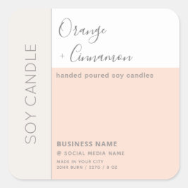 シンプル色エレガントブロックタイポグラフィ スクエアシール