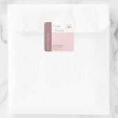 シンプル色エレガントブロックタイポグラフィ スクエアシール (バッグ)