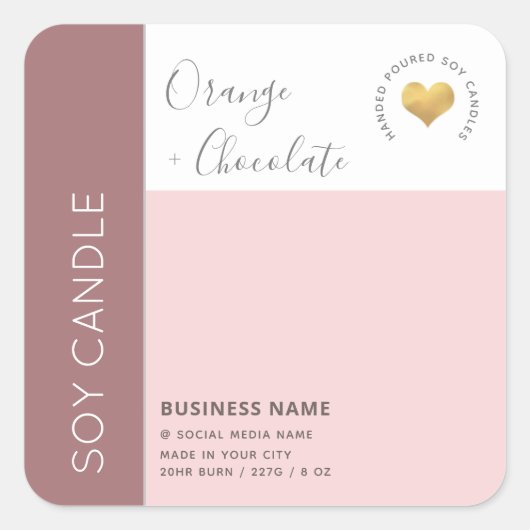 シンプル色エレガントブロックタイポグラフィ スクエアシール (正面)