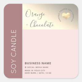 シンプル色エレガントブロックタイポグラフィ スクエアシール