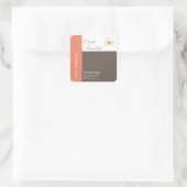 シンプル色エレガントブロックタイポグラフィ スクエアシール (バッグ)