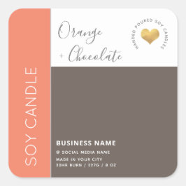 シンプル色エレガントブロックタイポグラフィ スクエアシール