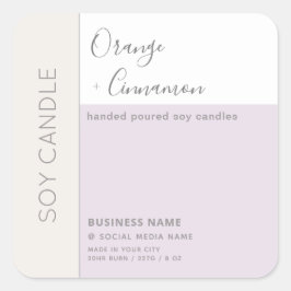 シンプル色エレガントブロックタイポグラフィ スクエアシール