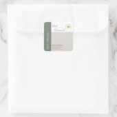 シンプル色エレガントブロックタイポグラフィ スクエアシール (バッグ)