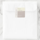 シンプル色エレガントブロックタイポグラフィ スクエアシール (バッグ)