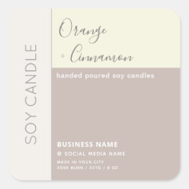 シンプル色エレガントブロックタイポグラフィ スクエアシール