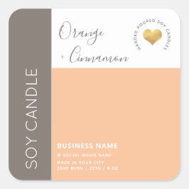 シンプル色エレガントブロックタイポグラフィ スクエアシール