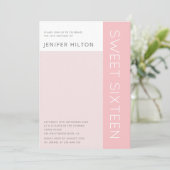シンプル色エレガントブロックsweet sixteen 招待状 (スタンド正面)