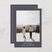 シンプル色エレガント文字と写真/結婚s セーブザデート (正面/裏面)