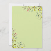 シンプル色バラ葉フローラブライダルシャワー 招待状 (裏面)