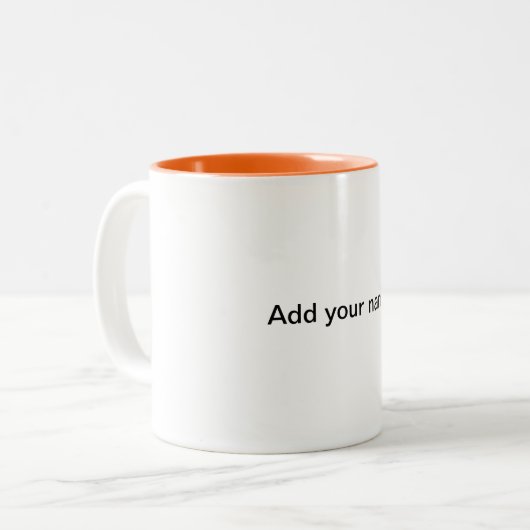 シンプル色無地の追加名文字モノグラムマグ ツートーンマグカップ (正面左)