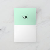 シンプル色無地の追加名文字モノグラム  サンキューカード (内部)