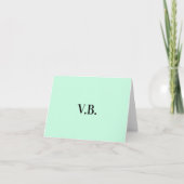 シンプル色無地の追加名文字モノグラム  サンキューカード (正面)