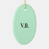 シンプル色無地の追加名文字モノグラム セラミックオーナメント (右)