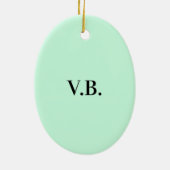 シンプル色無地の追加名文字モノグラム セラミックオーナメント (裏面)