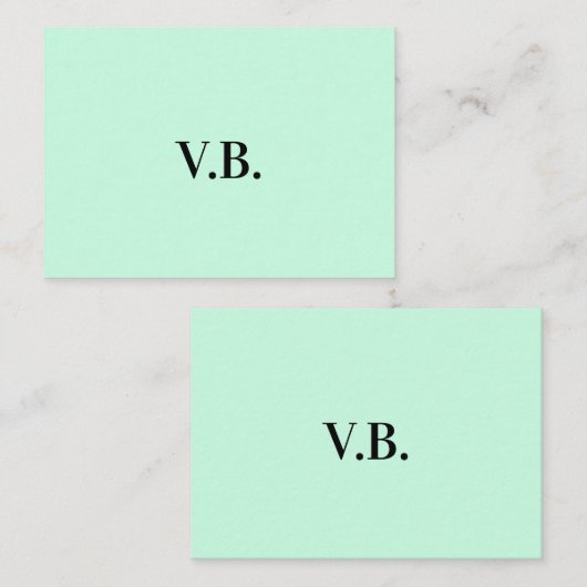 シンプル色無地の追加名文字モノグラム ノートカード (正面/裏面)