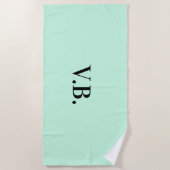 シンプル色無地の追加名文字モノグラム ビーチタオル (正面)