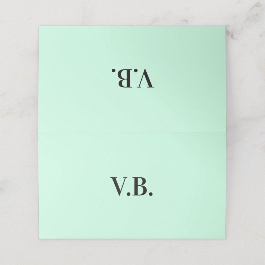 シンプル色無地の追加名文字モノグラム プレイスカード (外部開封)