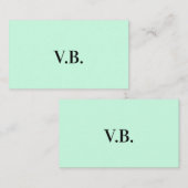 シンプル色無地の追加名文字モノグラム プレイスカード (正面/裏面)