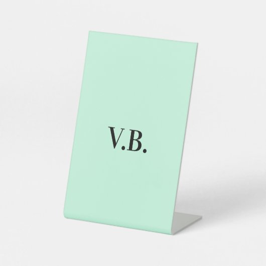 シンプル色無地の追加名文字モノグラム 台座サイン (正面)