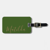 シンプル色無地の金ゴールドパーソナライズされた名 ラゲッジタグ (正面横)