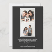 シンプル色 |グレーエレガントの縦型数々の写真 招待状 (裏面)