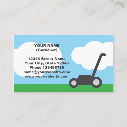 シンプル芝刈りサービス名刺テンプレート 名刺 (裏面)
