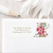 シンプル花かわいらし住所 ラベル (インサイチュ)