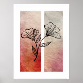 シンプル花の輪郭鮮やか色の背景 ポスター (正面)