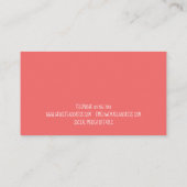 シンプル花イラストレーションピンクフローリスト 名刺 (裏面)