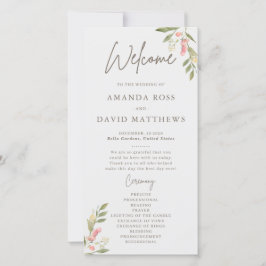 シンプル花エレガントな結婚式プログラム