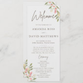 シンプル花エレガントな結婚式プログラム (正面/裏面)