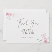 シンプル花エレガント サンキューカード (正面)