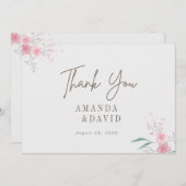 シンプル花エレガント サンキューカード (正面/裏面)