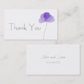 シンプル花サンキュービジネスカード 名刺 (正面/裏面)