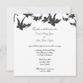 シンプル花シルエット結婚式招待状|正方形 招待状 (正面)