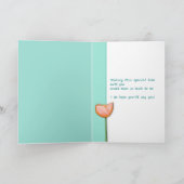 シンプル花ティール（緑がかった色）オレンジBe My Bridesmaid Card 招待状 (内部)