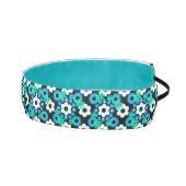 シンプル花パールドーナツ青ホワイトブラック1 アスレチックヘッドバンド (右)