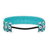 シンプル花パールドーナツ青ホワイトブラック1 アスレチックヘッドバンド (裏面)