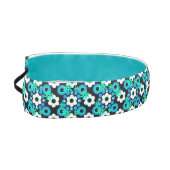 シンプル花パールドーナツ青ホワイトブラック1 アスレチックヘッドバンド (左)