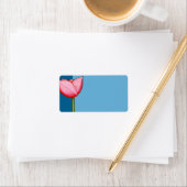 シンプル花ブルー住所 シール (インサイチュ)