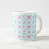 シンプル花プリント ジャンボコーヒーマグカップ (正面右)