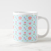 シンプル花プリント ジャンボコーヒーマグカップ (右)