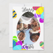 シンプル花モダンハッピーイースターへ友だち写真 シーズンカード (正面)