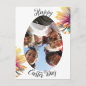 シンプル花モダンハッピーイースターへ友だち写真 シーズンポストカード (正面)