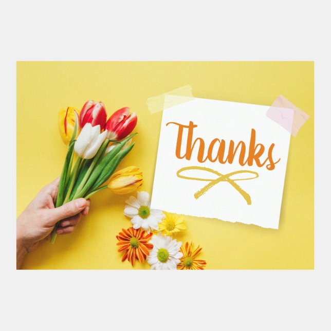 シンプル花感謝していと注記 (正面)