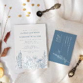 シンプル花結婚の花 招待状